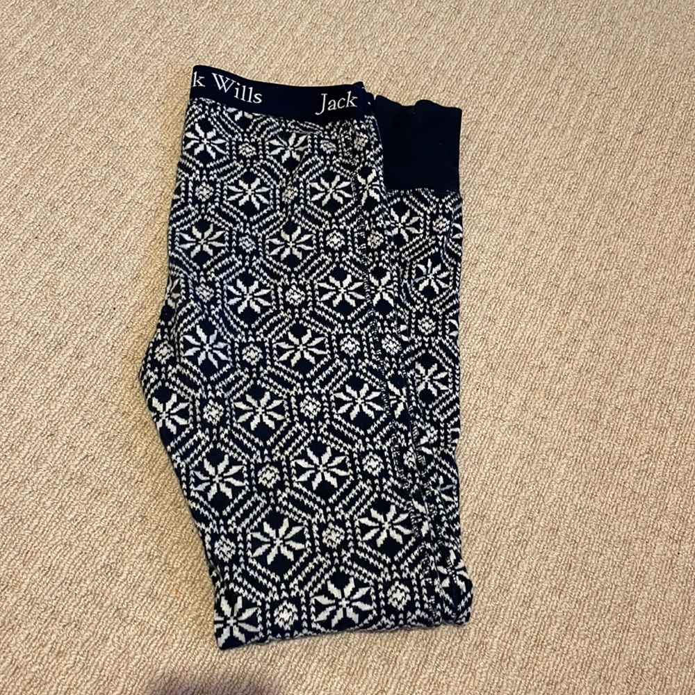 Jack Wills snowflake long John pjs